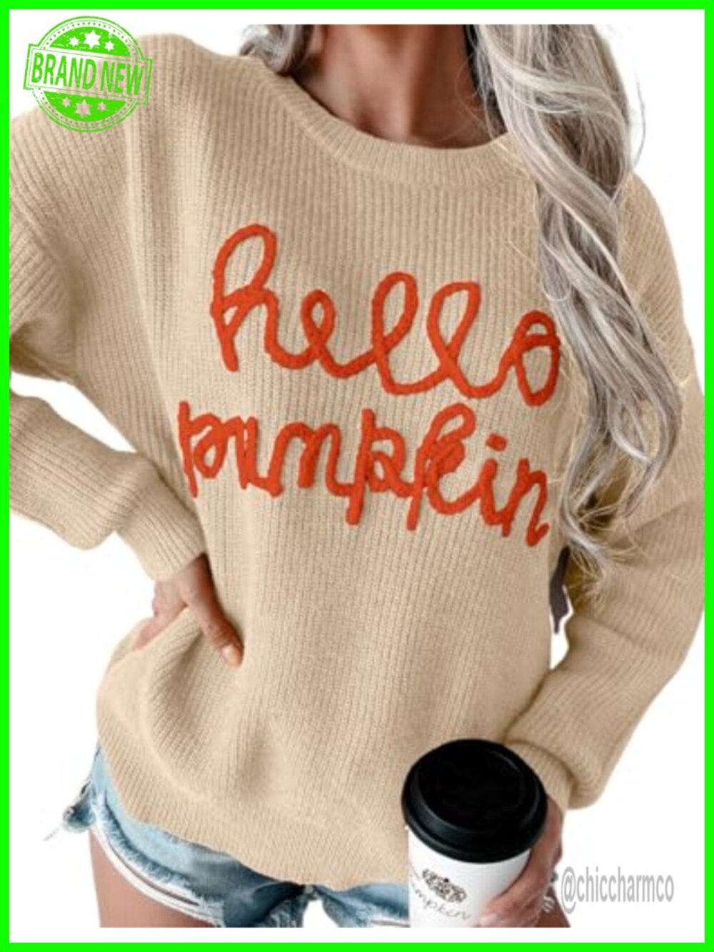 Ecosunny Women Halloween Sweater Crew Neck Pullover Knit Top